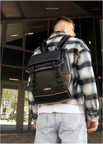 Рюкзак чоловічий з екошкіри Aura Чорний Sambag (301871179)