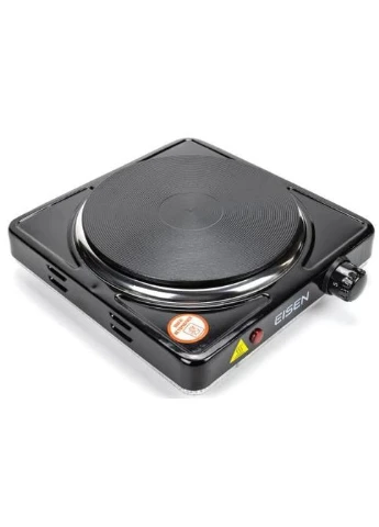 Электрическая настольная плита ehp-158b, black, 1500 вт, электрическая, чугун, механическое управление, диаметр поверхности нагрева 18,5 см, защита от перегрева Eisen