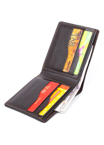 Стильное портмоне в гладкой коже 11312 Коричневое. Grande Pelle (331908364)