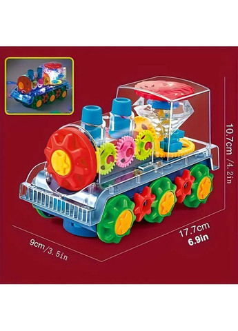 Дитячий прозорий світиться поїзд музичний інтерактивний паровоз з підсвічуванням на батарейках No Brand Perfect (369176368)