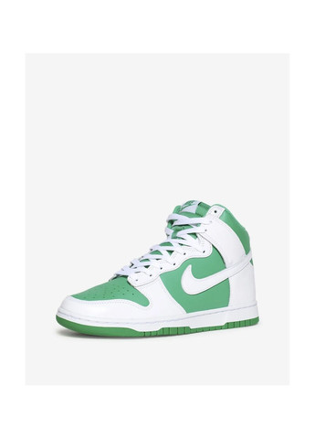 Белые кроссовки мужские dunk high retro white/green Nike