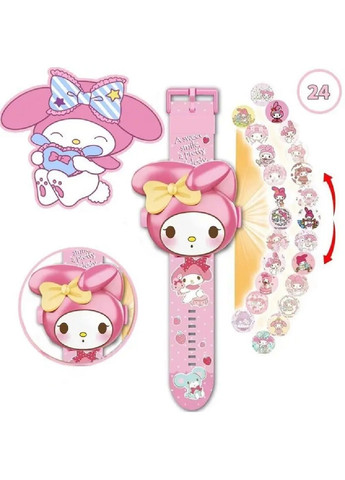 Детские электронные наручные часы с питанием от батареек проекцией 24 картинки для девочек (480653-Prob) Куруми розовые Unbranded (339974088)