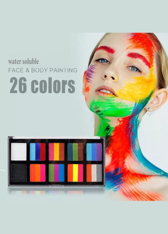 Аквагрим набір 10 кольорів (26 кольорів) і пензлик Poetry Shadow (302242382)