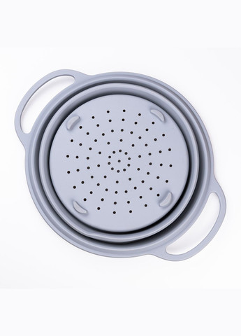 Друшляк 2.6 л силіконовий складаний з ручками 2.6 л Сірий HP34544G TS Kitchen (306849208)