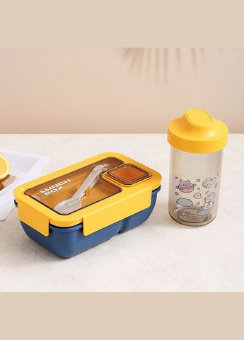 Набор ланча 2в1 Ланч Бокс 1100мл и бутылка для воды 500мл Star сине-желтый No Brand (294206343)
