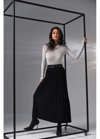 Черная повседневная элегантная длинная женская юбка (2025) Triko Bakh