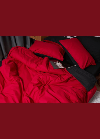 Комплект постільної білизни Бязь Gold Люкс сімейний 143х210х2 наволочки 4х50х70 (MS-820003178) Moon&Star Cherry Black (288043752)