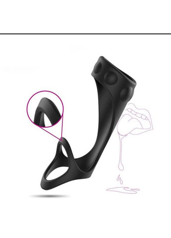 Силіконова насадка на член із додатковою стимуляцією, насадка на пеніс для продовження ерекції Чорна No Brand (314874588)