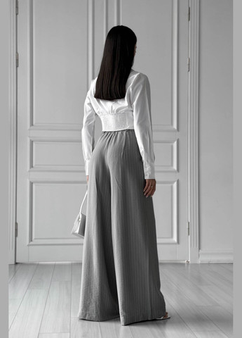 Классические брюки-палаццо серого цвета Jadone Fashion (280931223)