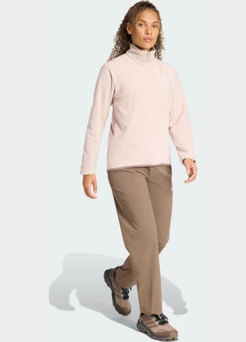 Коричнева демісезонна флісова спортивна кофта multi essentials 1/2 zip adidas