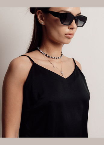 Черное кэжуал платье с рубашкой бежево-черное Samsara