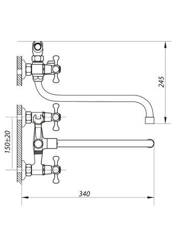 Современный смеситель для ванны DMT 827 с удобным переключателем (ZX0018) Zerix (361151057)
