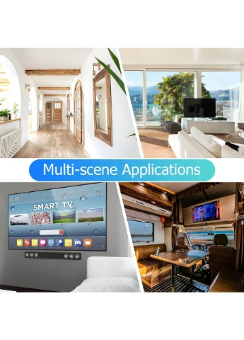 Цифровая комнатная антенна для Smart TV HDTV Amplified с усилителем сигнала 25dBi, кабель 5м, радиус 700+ км, Black No Brand (399446322)