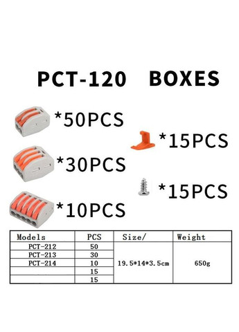 Клеммы для быстрого монтажа типа 0,08-4 мм² PWR, для соединения кабелей 120 шт (R051154) WAGO (349844489)