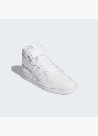 Белые всесезонные кроссовки унисекс forum mid shoes white ig3754 adidas