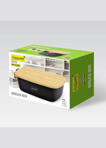 Хлебница с разделочной доской (MR-1776-BLACK) Maestro (334006608)
