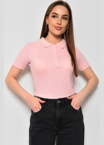 Рожева літня футболка жіноча поло рожевого кольору Let's Shop