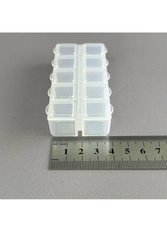Органайзер мини 8,5х3,8 см на 10 ячеек для мелочей – прозрачный Plus-plus (354795589)