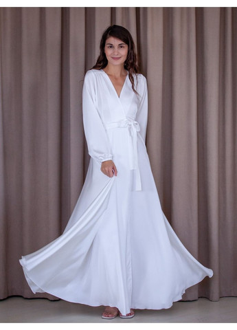 Белое вечернее платье на запах FashionYouWant однотонное