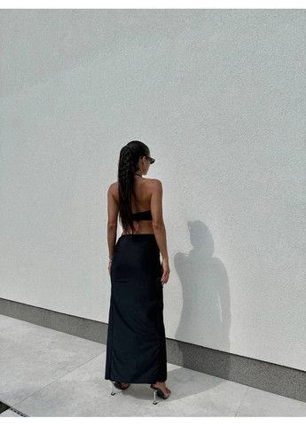 Чорний літній стильний пляжний комплект трійка роздільний Vakko