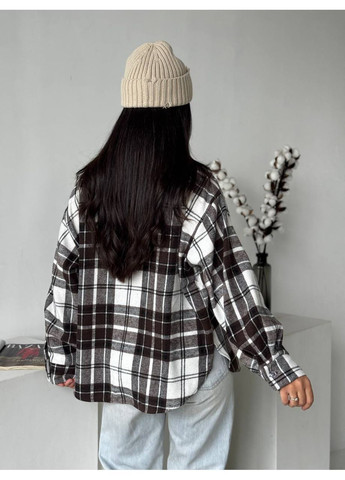 Коричневая повседневный рубашка в клетку KaraMix с длинным рукавом