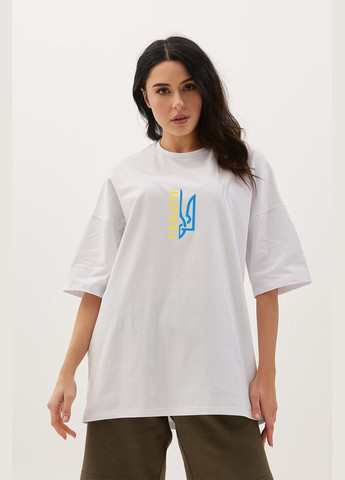 Белая летняя оверсайз футболка ukraine_тризуб Garne
