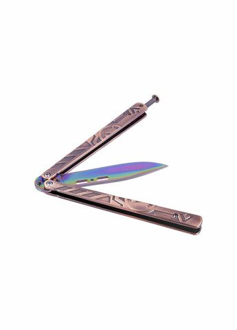 Ніж балисонг метелик 05-D c оригінальним орнаментом на ручці, сталь 440C No Brand (370770582)