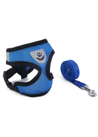 Шлейка для собак з повідцем 12061 S блакитна No Brand (336022410)