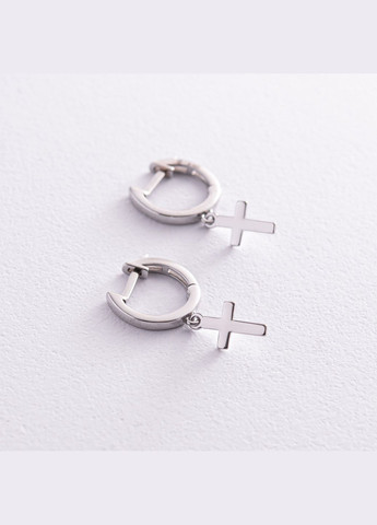Серебряные серьги - кольца Крестики 40004 Oniks (264023546)
