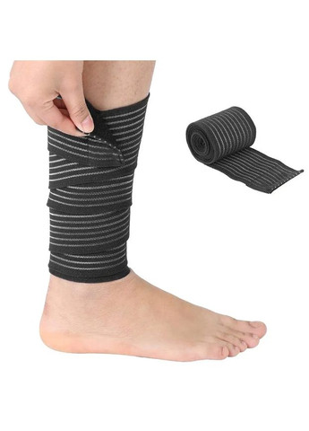 Еластична пов'язка для коліна унісекс 70 см Чорна AOLIKES (349744696)