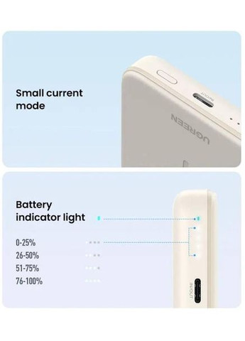 Магнитный Magsafe Павербанк PB561 10000 mAh 20 ватт с беспроводной магнитной зарядкой для iPhone Grey Ugreen (349824334)