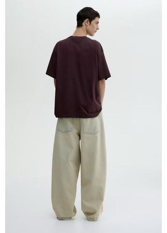 Сливовая футболка H&M loose fit