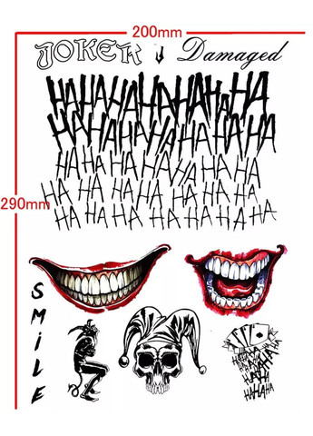Тимчасові татуювання Джокер та Харлі Квін "Suiсide Squade" Тату-сет 1559803J00 Tattoo (366891053)