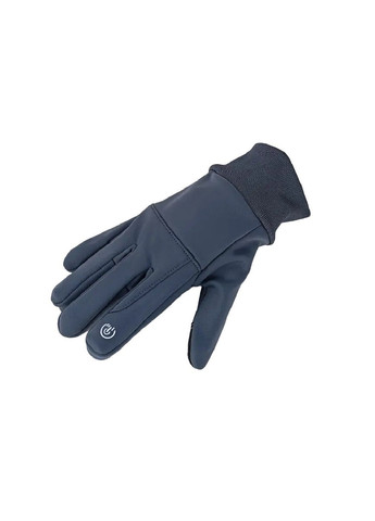 Рукавички із сенсорним нековзним покриттям світловідбивним елементом із водовідштовхувального матеріалу (478328-Prob) Сірі М Unbranded (304140640)