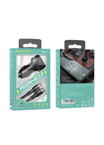 Автомобильное зарядное устройство BZ14A Mercury PD20W+QC3.0 (Type-C - Type-C) Black Borofone (328925776)