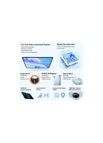 Планшет M50 Plus 10.1" 6ГБ, 128ГБ, LTE, 7000мА•год, Android, Teclast (336207422)