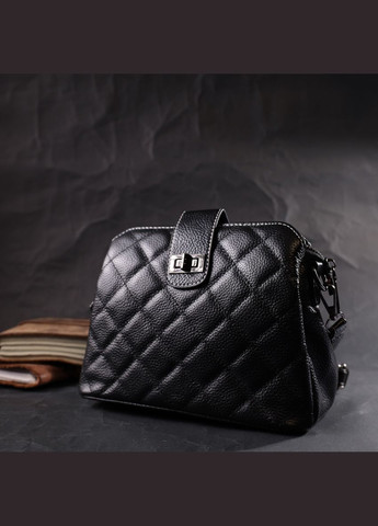 Чудова сумка для стильних жінок із натуральної шкіри 22415 Чорна Vintage (329196817)