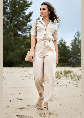 Комбинезон Seventeen комбинезон-брюки цветочный кофейный повседневный лен