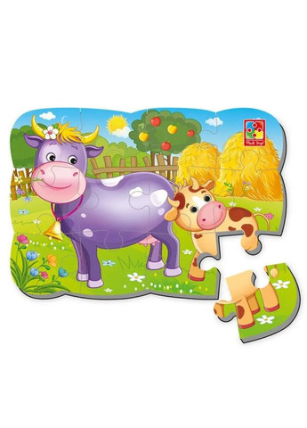 Пазлы на магните Мои первые игры Корова и теленок, 12 элементов () Vladi toys VT3205-74 (328398640)