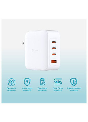 Зарядное устройство 3xUSB-C+1xUSB-A 100W GaN white (DCP-101) D-Link 3xUSB-C + 1xUSB-A 100W GaN white (369878134)