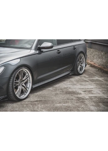 Бічні дифузори пороги Audi C7 (2014-2017) S-Line рестайлінг ( DESIGN) Maxton A6 (398310149)