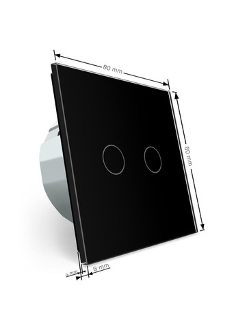 Сенсорный проходной/перекрестный выключатель 2 сенсора стекло (VL-C702S-12) Livolo (370971225)