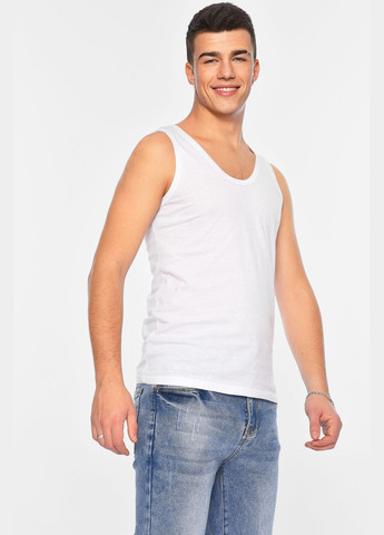 Майка чоловіча однотонна білого кольору Let's Shop (315444045)