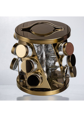 Карусель для спецій 12 баночок по 100 мл, золото HP-1369 Yiwu (370800196)