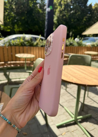 Силиконовый чехол для iPhone 11 Pro Max Silicone Case Metal Pink / Айфон 11 про макс розовый силикон кейс с защитой камеры No Brand (305200513)