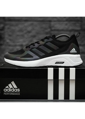 Белые летние кроссовки adidas cloudfoam black white v2 адидас клаудфоам No Brand