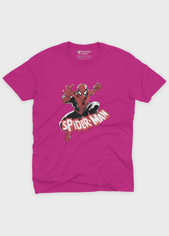 Рожева демісезонна футболка для дівчинки з принтом супергероя - людина-павук (ts001-1-fuxj-006-014-077-g) Modno
