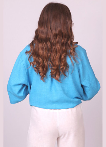 Голубой кэжуал рубашка меланж Актуаль