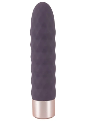 Вибратор с рельефом вагинальный и для клитора фиолетового цвета Elegant Diamond Vibe You2Toys (383347532)