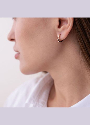 Сережки Сердечки в червоному золоті с07423 Oniks (264023065)